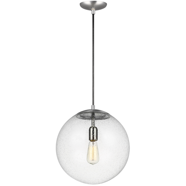 Leo - Hanging Globe Extra Large One Light Pendant with Clear Seeded Glass