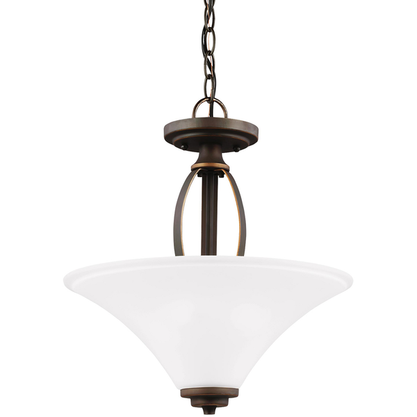 Metcalf Two Light Semi-Flush Convertible Pendant