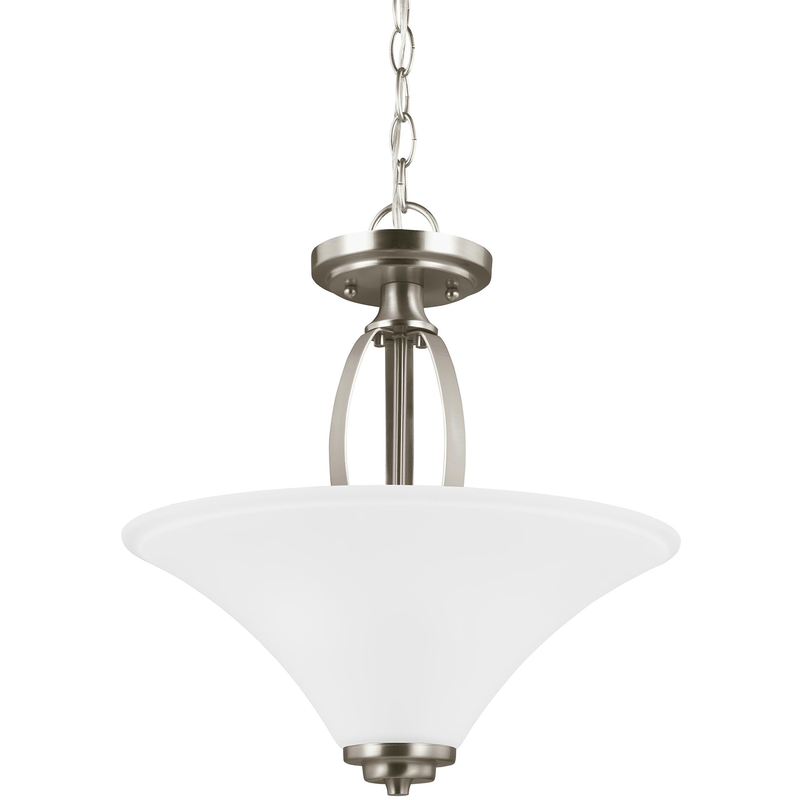 Metcalf Two Light Semi-Flush Convertible Pendant