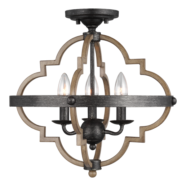 Socorro Three Light Semi-Flush Mount