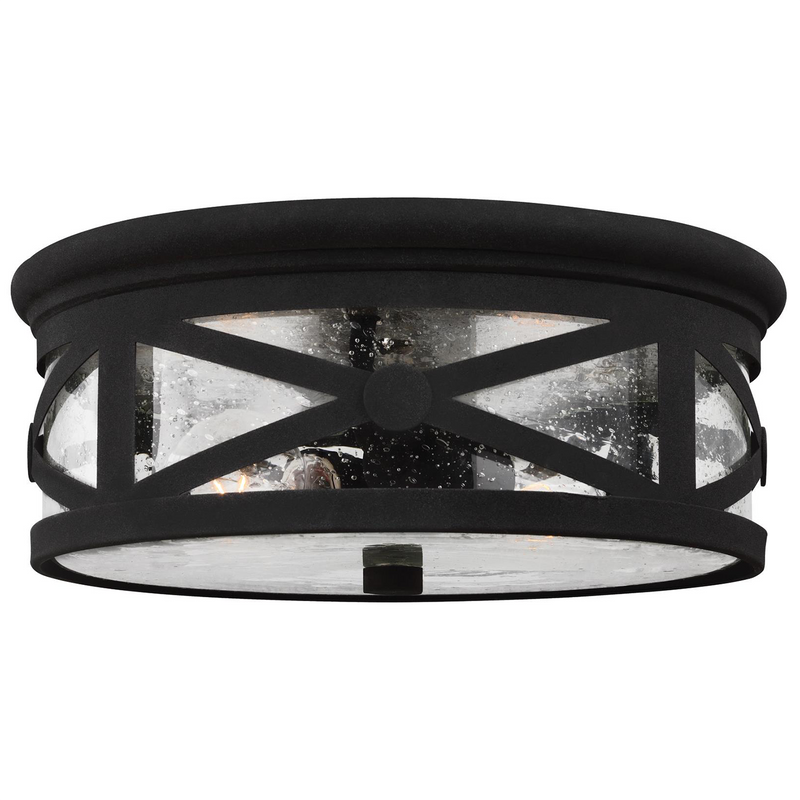 Two Light Outdoor Ceiling Flush Mount