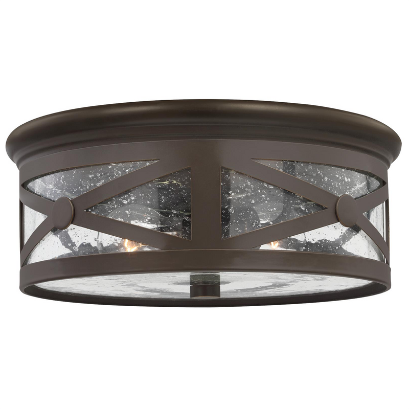 Two Light Outdoor Ceiling Flush Mount