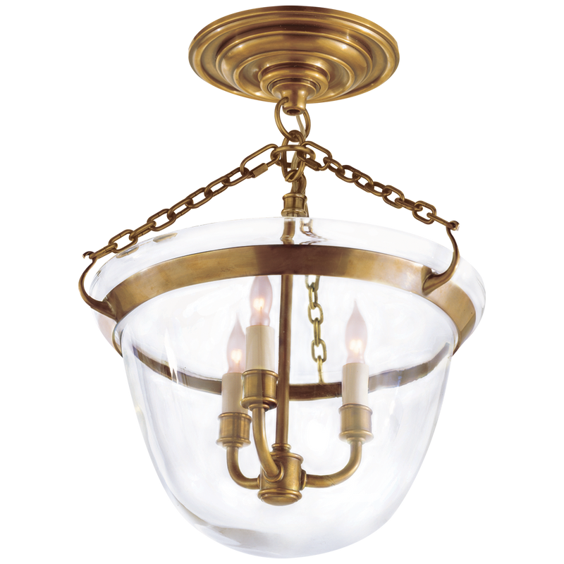 Country Semi-Flush Bell Jar Lantern