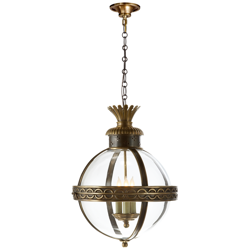 Crown Top Banded Globe Lantern