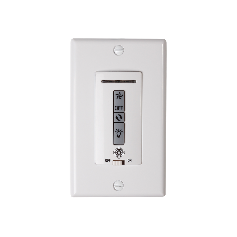 Hardwired remote WALL CONTROL ONLY. Fan reverse, speed, and downlight control.