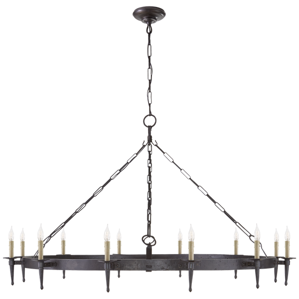 Branson Large One-Tier Ring Torch Chandelier