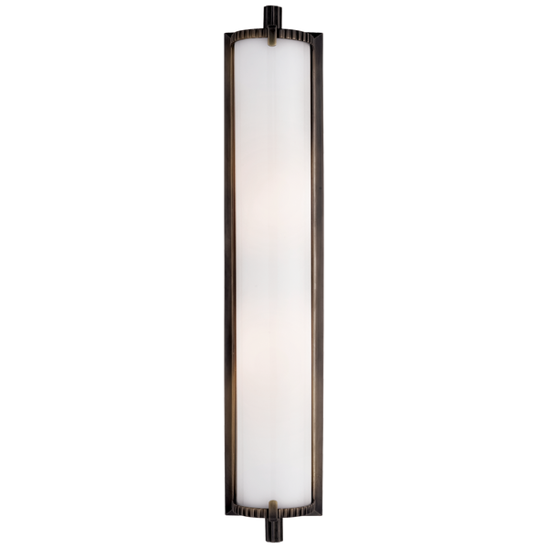 Visual Comfort Covet Tall Box Alabaster Wall Light - Antique Burnished Brass