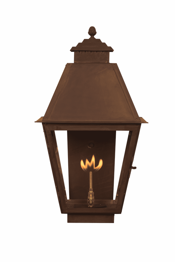 Natchez Glass Top Copper Lantern - Small
