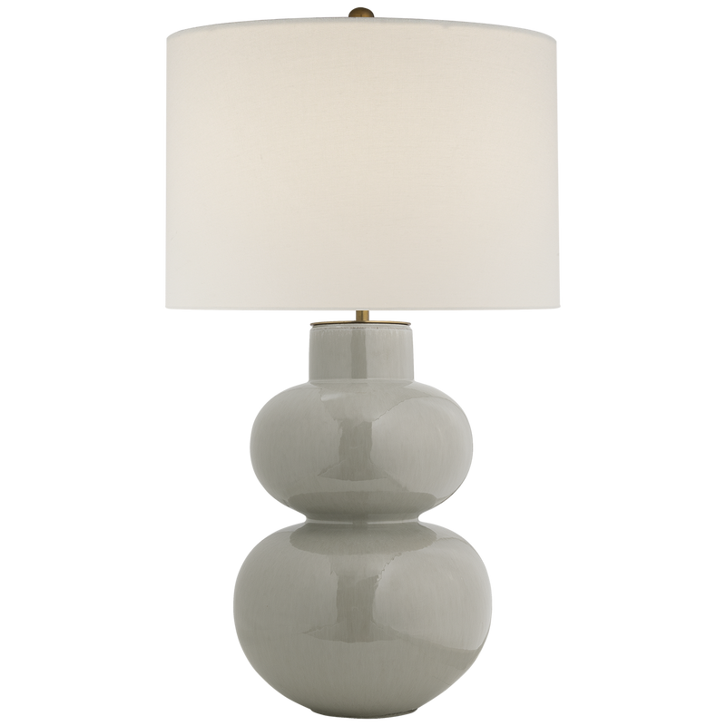 Merlat Table Lamp in Shellish Gray with Linen Shade